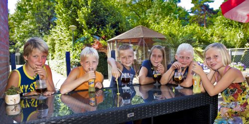 Gezellig een drankje op het terras bij het zwembad